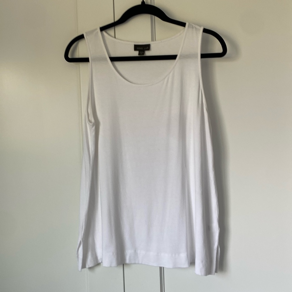 J JILL tunic top PM off white sleeveless